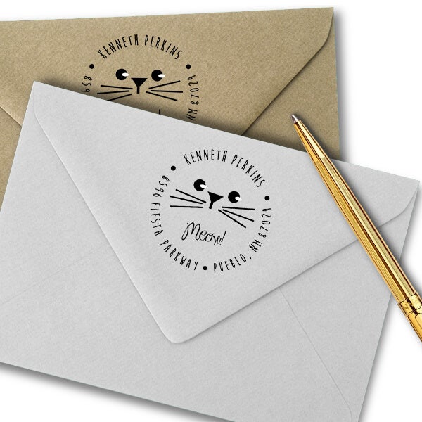 Meow Boy Cat Address Stamp