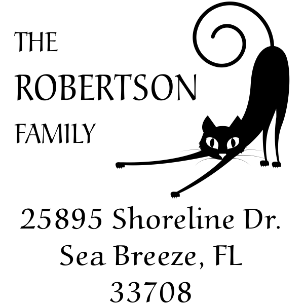 Spastic Cat Address Stamp