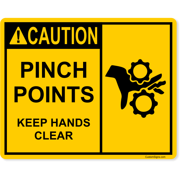 Caution Keep Hands Clear 8" x 10" Full Color Sign
