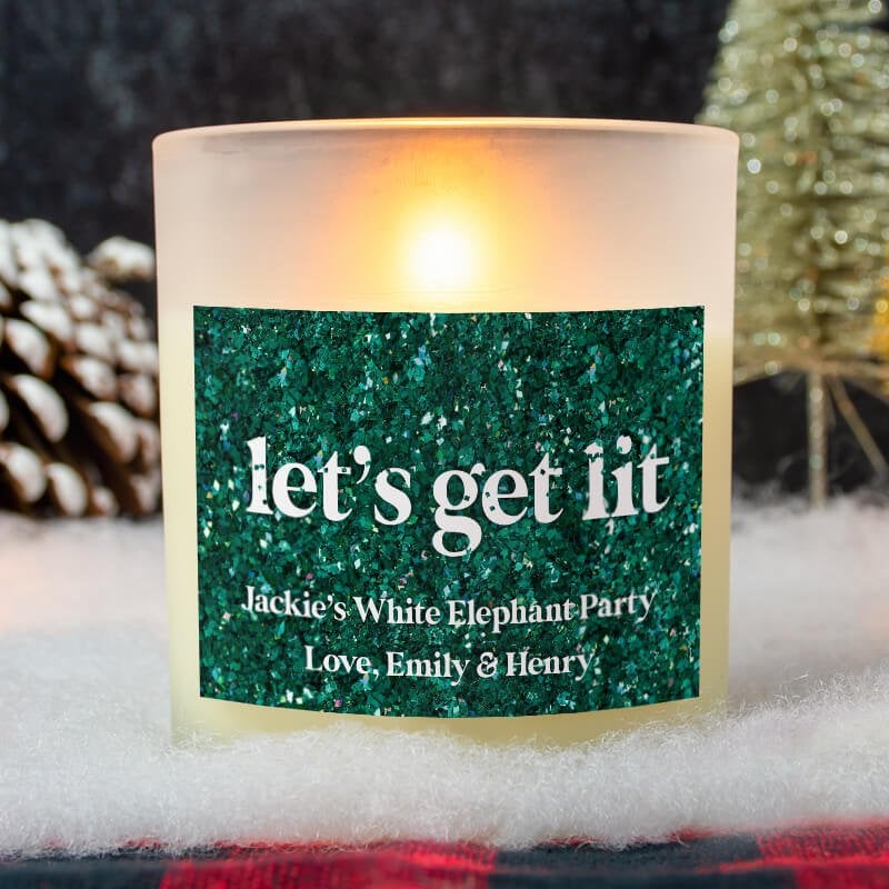 Let's Get Lit Glitter Holiday Candle
