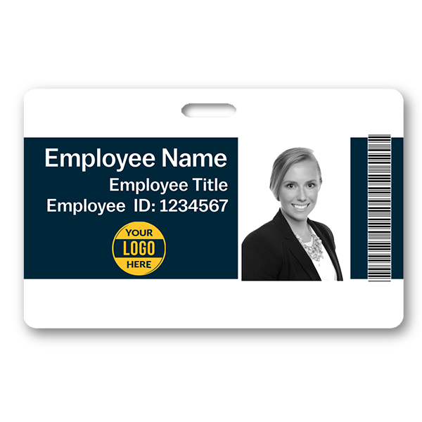 Center Color Bar Code Photo ID Badge
