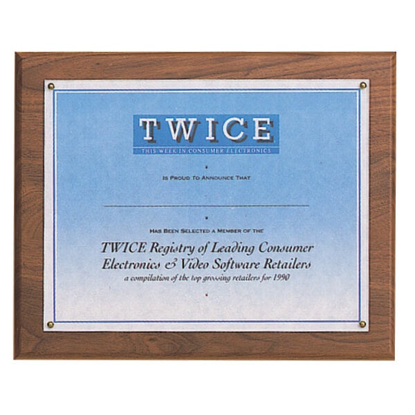 Certificate Award Plaque