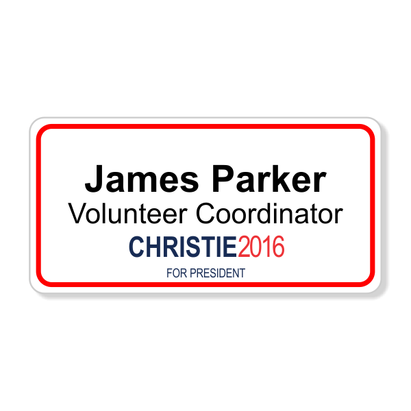Chris Christie Presidential Name Tag