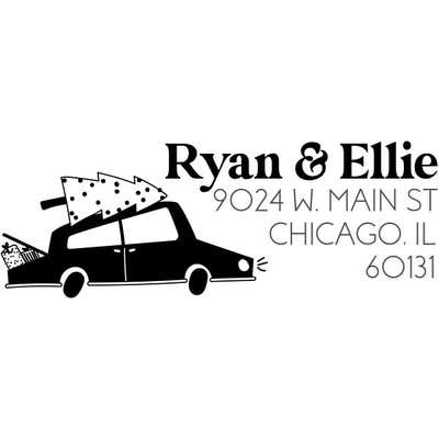 Christmas Car Custom Holiday Address Stamp