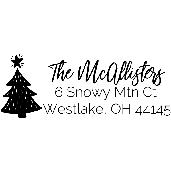 Christmas Tree Holiday Address Stamp