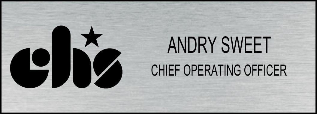 Children’s Home Society of Florida Engraved Name Tag - Silver with black letters