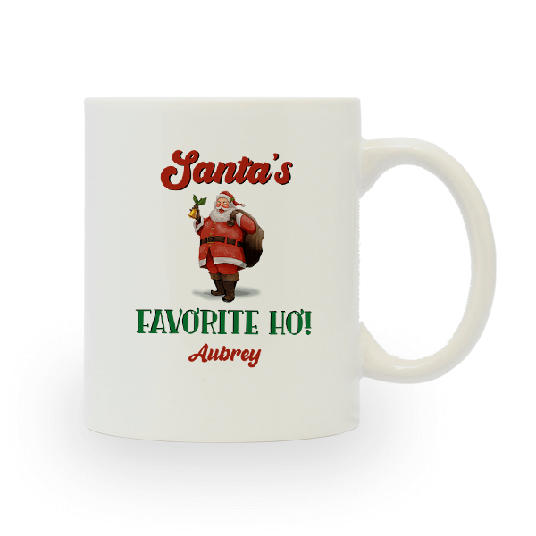 Santa's Favorite Ho Custom Holiday Ceramic Mug