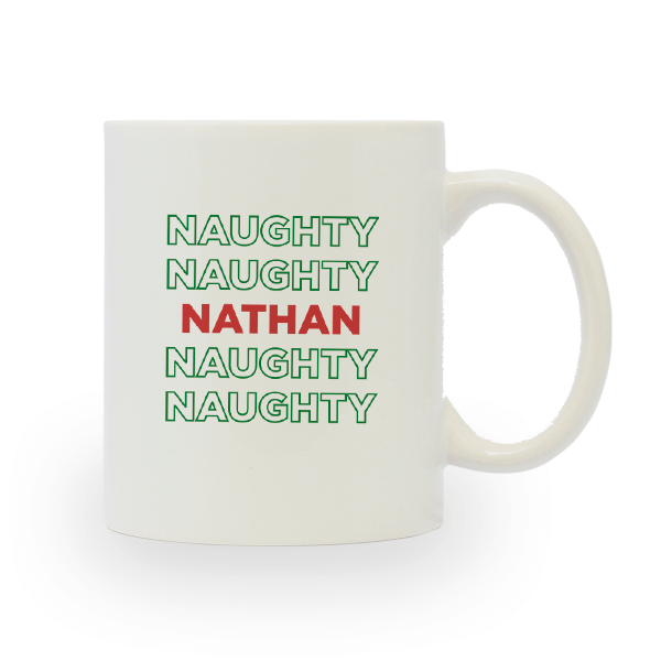 Naughty Christmas Pattern Custom Holiday Ceramic Mug