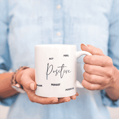 Think Positive Motivational Coffee Mug - alternate view
