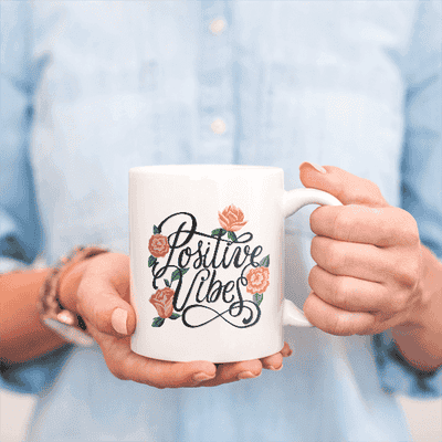 Positive Vibes Motivational Coffee Mug - alternate view