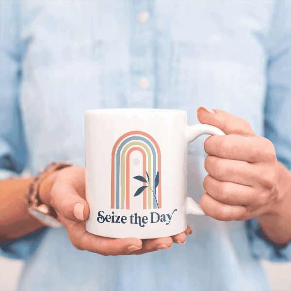 Seize The Day Motivational Coffee Mug Lifestyle