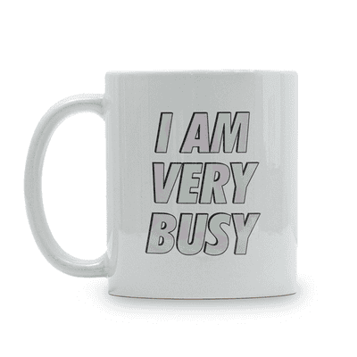 White coffee mug with colorful pastel custom text