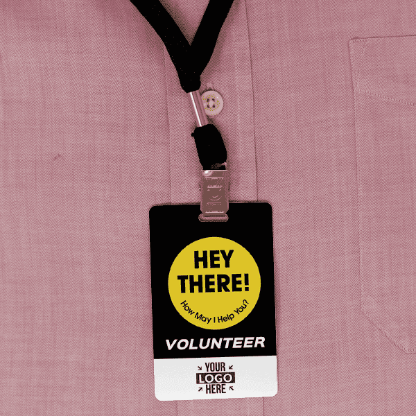 Volunteer How May I Help You Custom Photo ID Badge Front