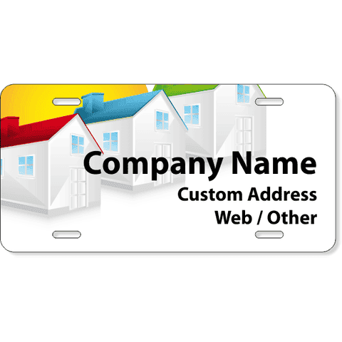 Colorful Housing Real Estate Custom Front License Plate