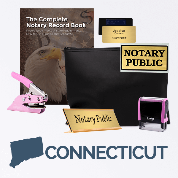 Connecticut Pink Deluxe Notary Kit