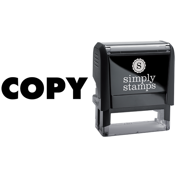 Copy in Extended Block Lettering Business Stamp
