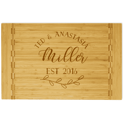 Couple Script Customized Butcher Block Inlay Cutting Board