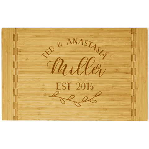 Couple Script Customized Butcher Block Inlay Cutting Board