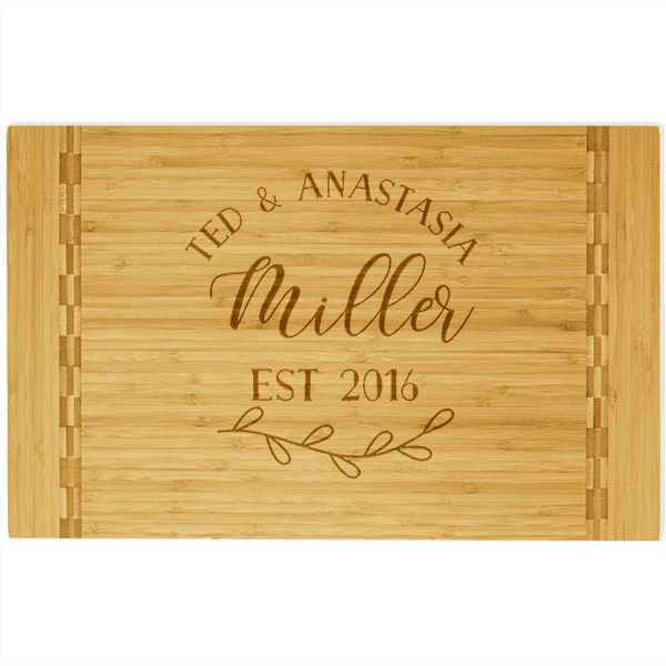 Couple Script Customized Butcher Block Inlay Cutting Board