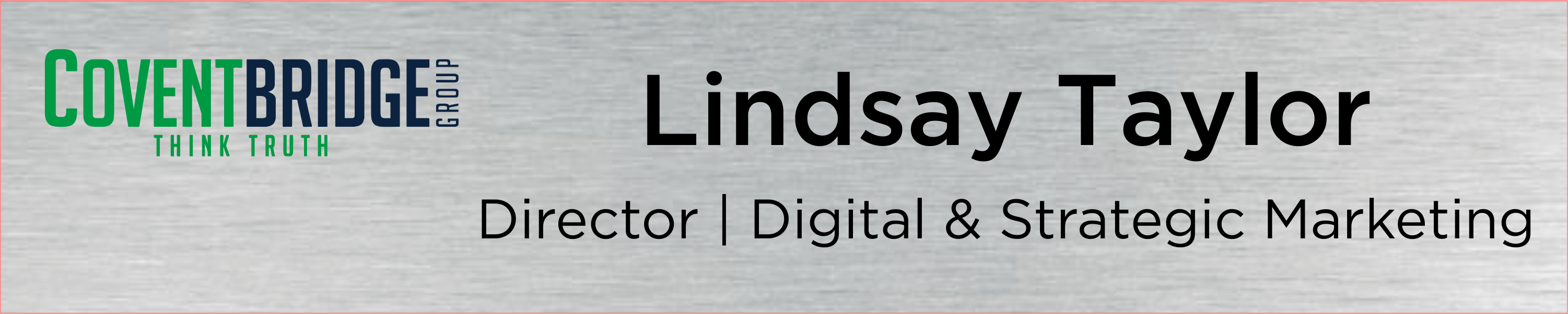 Covent Bridge Group 2 Line Color Name Plate Insert - 2x10