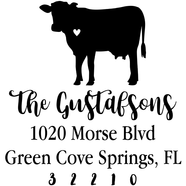 Cow Love Address Stamp