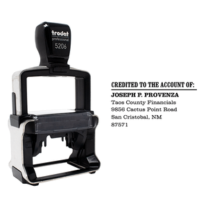 Custom Credited to the Account of Financial Stamp with Product