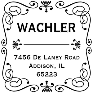 Wachler Curves Square Address Stamp