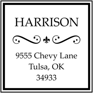 Harrison Curves Square Address Stamp