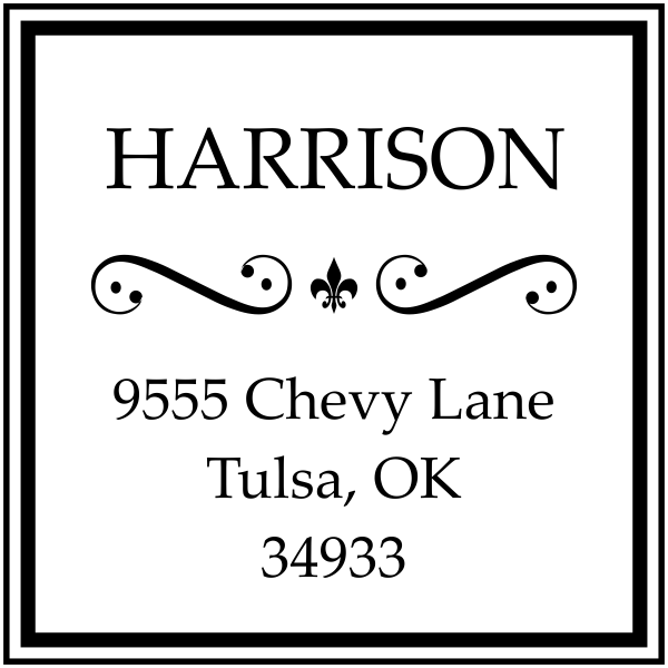 Square Harrison Curves Address Stamp