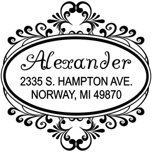 Alexander Oval Address Stamp