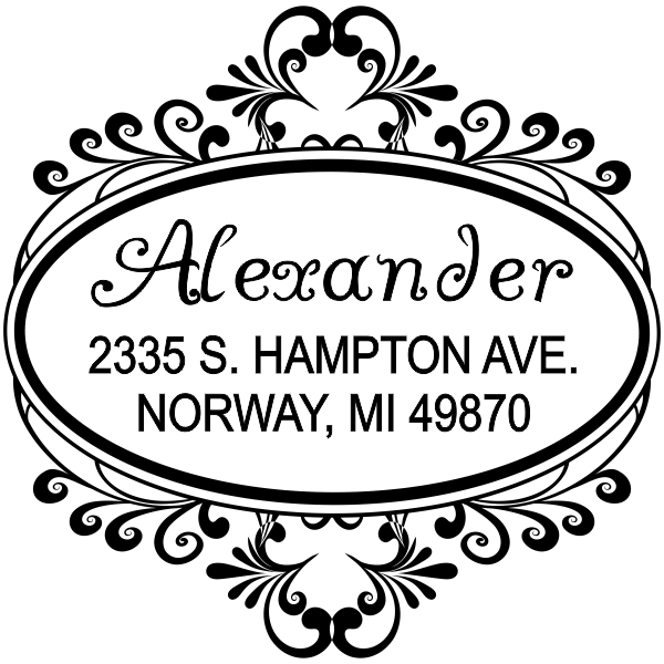 Oval Alexander Address Stamp