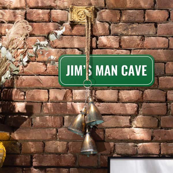 Green Aluminum Sign for Jim's Man Cave
