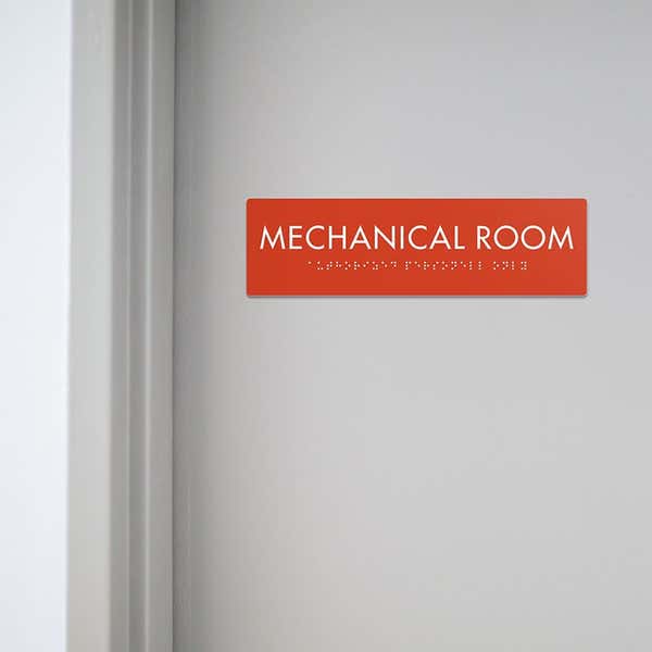 Custom ADA sign for a mechanical room