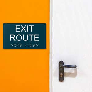 Custom ADA sign for an exit route