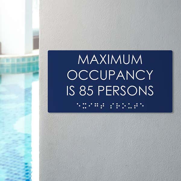Custom ADA sign for a maximum occupancy warning