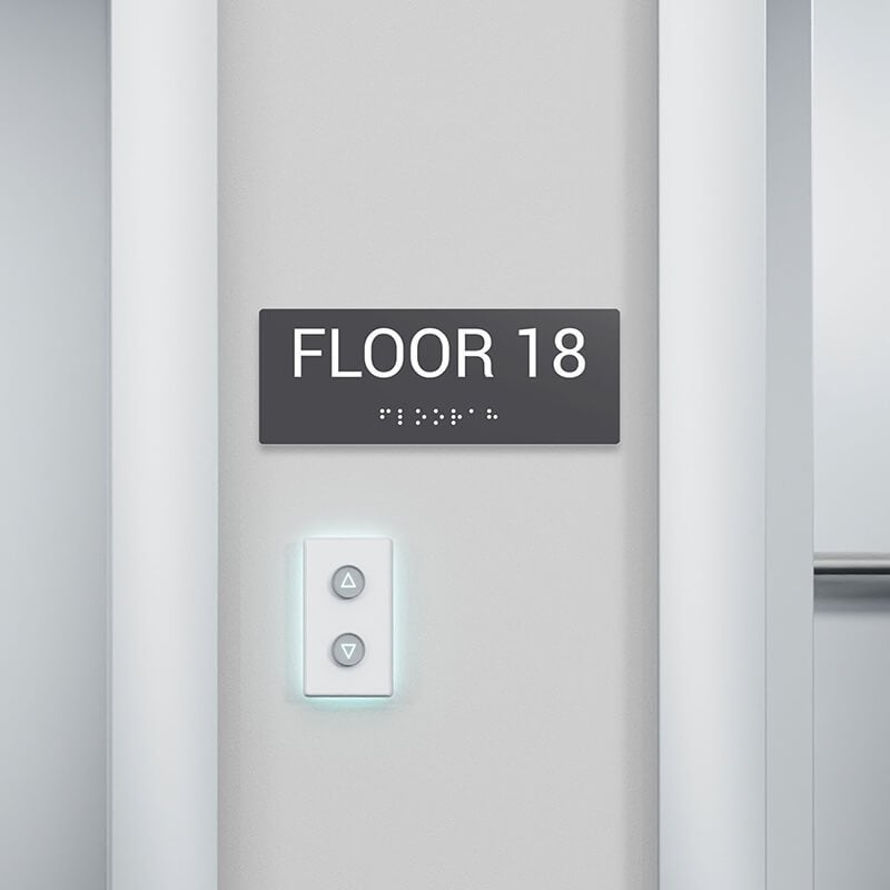 Custom ADA sign for a hotel floor
