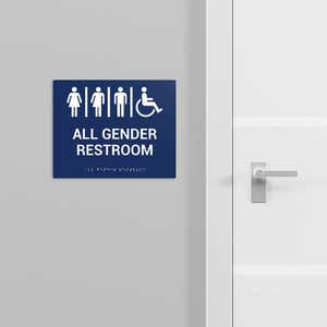 Custom ADA sign for an all gender restroom