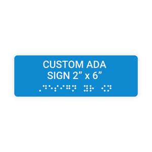 Custom ADA Sign Horizontal 2" x 6"