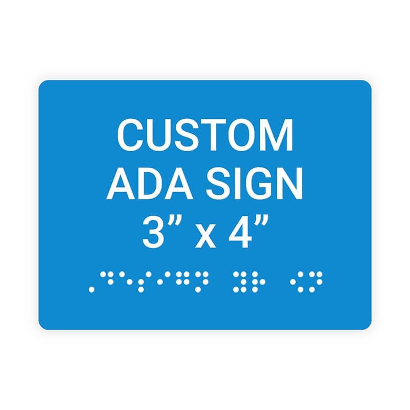 Custom ADA Sign Horizontal 3" x 4"