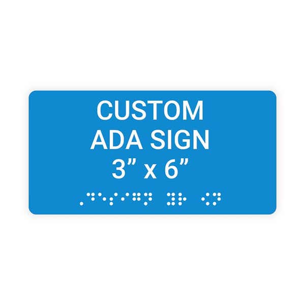 Custom ADA Braille Sign 3" x 6"