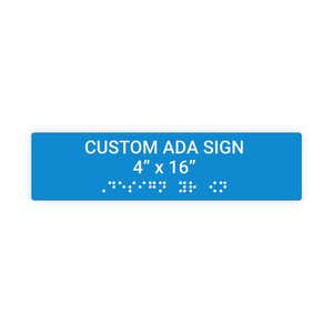 Custom ADA Sign Horizontal 4" x 16"