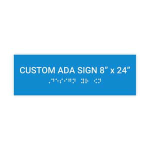 Custom ADA Sign Horizontal 8" x 24"