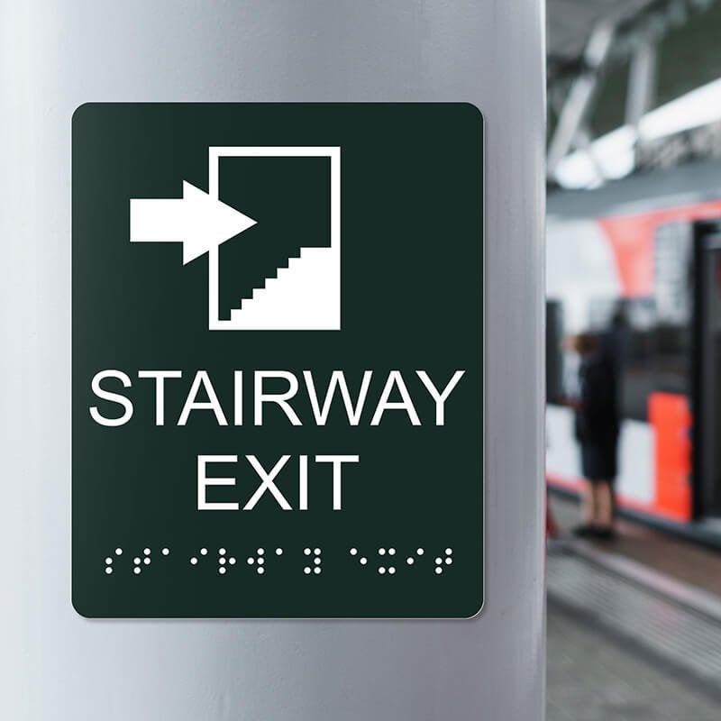 Custom ADA sign for a stairway exit Custom ADA sign for a stairway exit