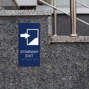 Custom ADA sign for a stairway exit