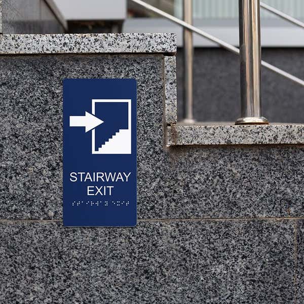 Custom ADA sign for a stairway exit