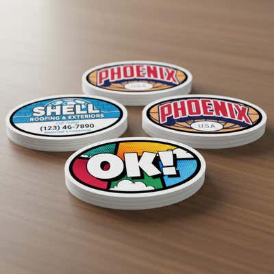 3" x 5" Black Border Oval Bumper Sticker - alternate view