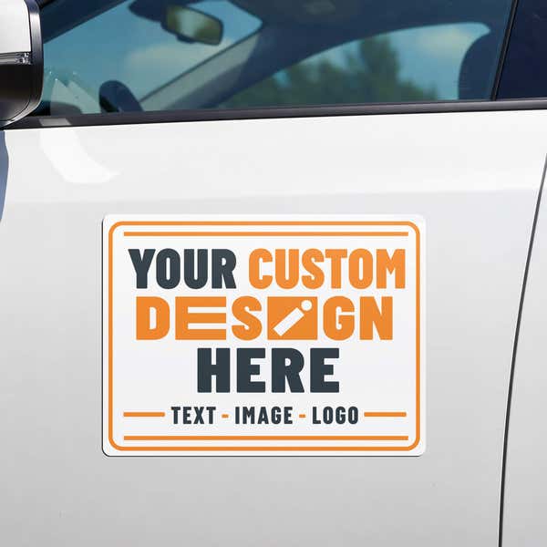 Custom Border 12" x 18" Car Magnets