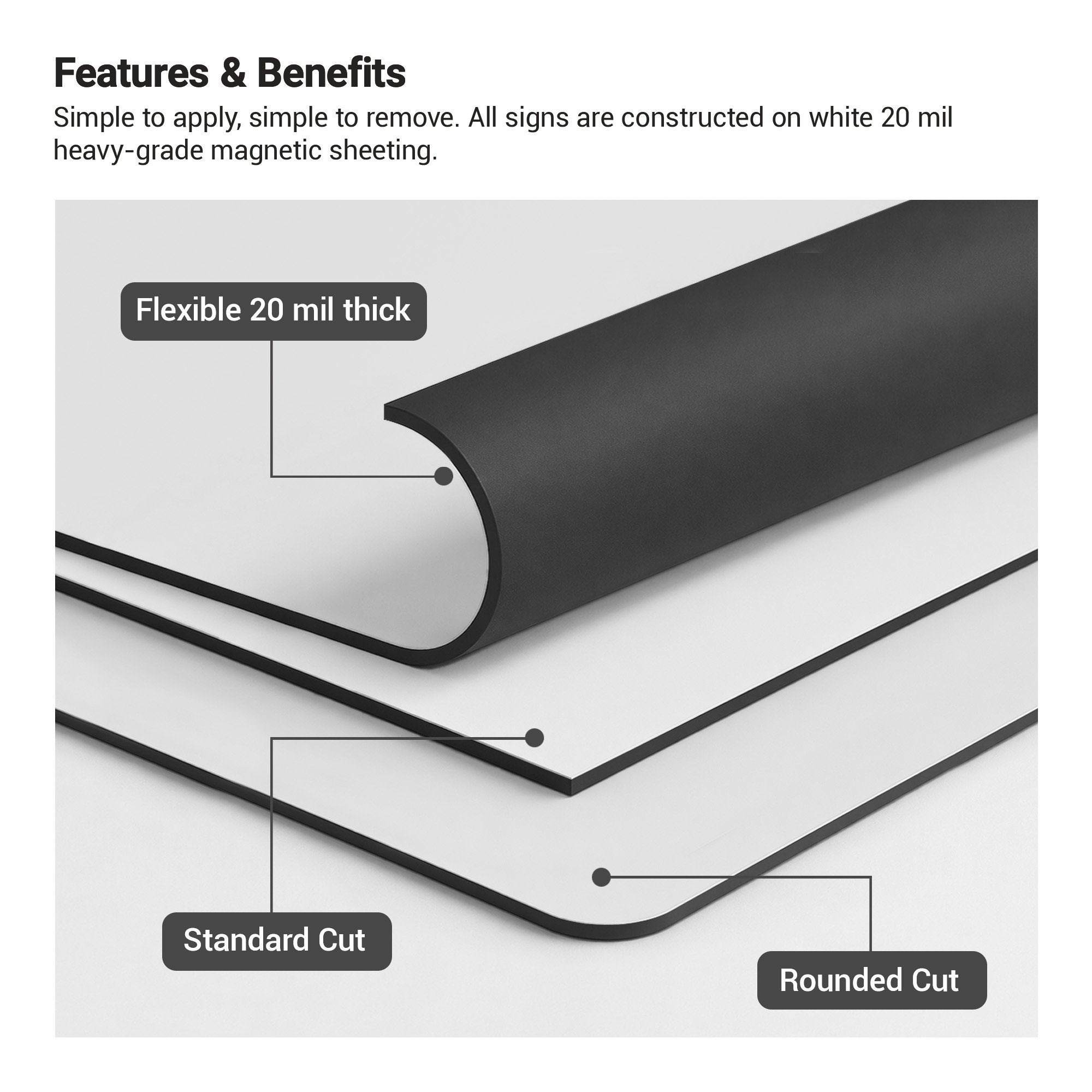 Car magnets are made from 20 mil heavy-grade magnetic sheeting that is easy to apply and remove Car magnets are made from 20 mil heavy-grade magnetic sheeting that is easy to apply and remove