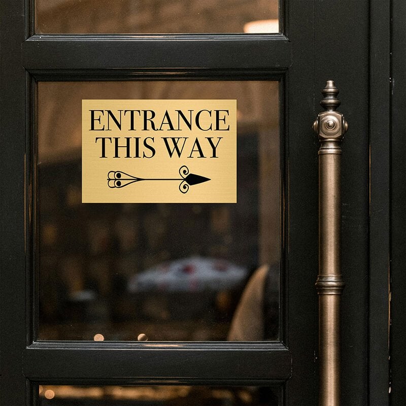 4x6 custom engraved brass sign displayed on a door 4x6 custom engraved brass sign displayed on a door