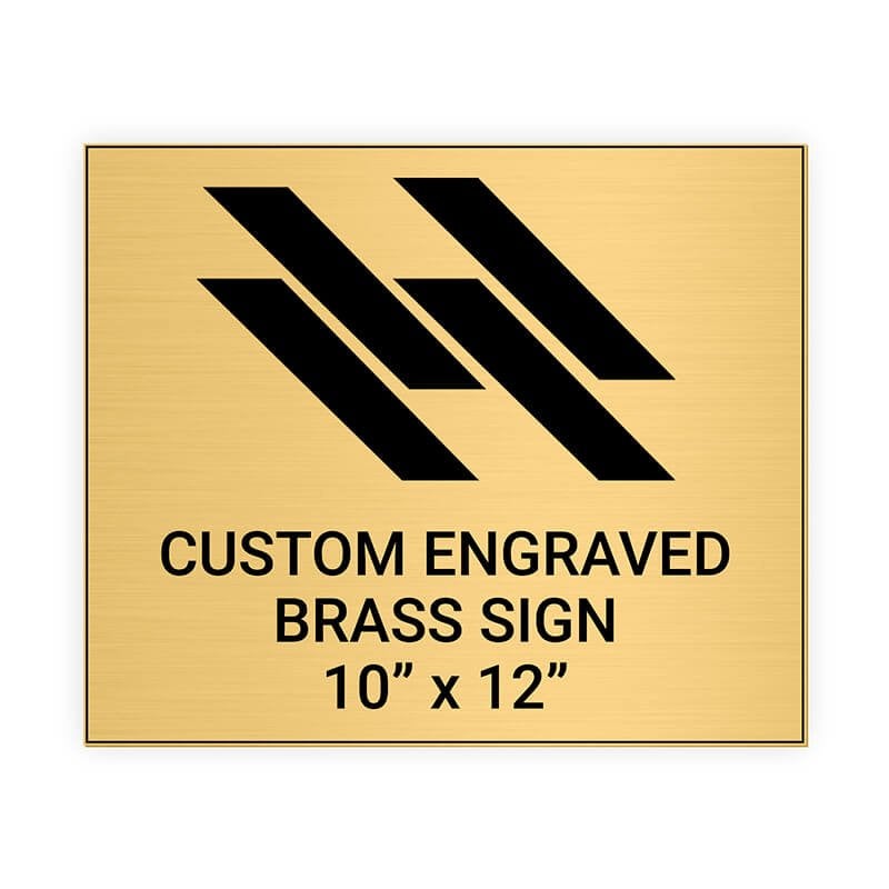 Horizontal Engraved Heavy Brass Signs 10" x 12"